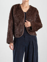 Naomi Jacket in Faux Fur - Brown