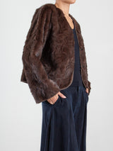 Naomi Jacket in Faux Fur - Brown