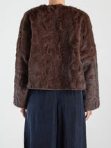 Naomi Jacket in Faux Fur - Brown
