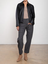 Andre Bomber Jacket In Vegan Leather - Black