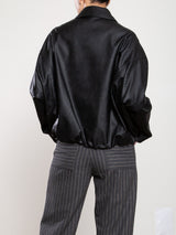 Andre Bomber Jacket In Vegan Leather - Black
