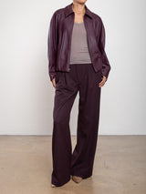 Andre Bomber Jacket In Vegan Leather - Bordeaux