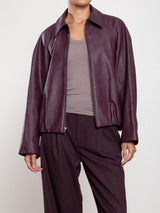 Andre Bomber Jacket In Vegan Leather - Bordeaux