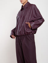 Andre Bomber Jacket In Vegan Leather - Bordeaux