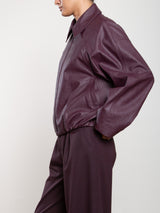 Andre Bomber Jacket In Vegan Leather - Bordeaux