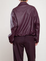 Andre Bomber Jacket In Vegan Leather - Bordeaux