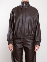 Lucien Bomber Jacket in Pebble Leather - Espresso