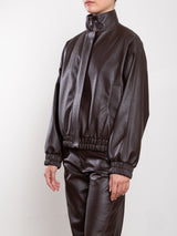 Lucien Bomber Jacket in Pebble Leather - Espresso