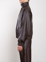 Lucien Bomber Jacket in Pebble Leather - Espresso