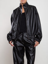 Lucien Bomber Jacket in Pebble Leather - Black