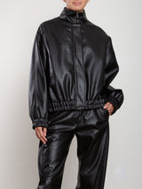Lucien Bomber Jacket in Pebble Leather - Black