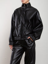 Lucien Bomber Jacket in Pebble Leather - Black