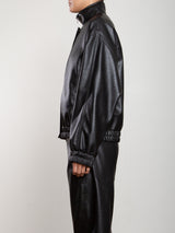 Lucien Bomber Jacket in Pebble Leather - Black
