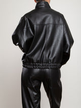 Lucien Bomber Jacket in Pebble Leather - Black
