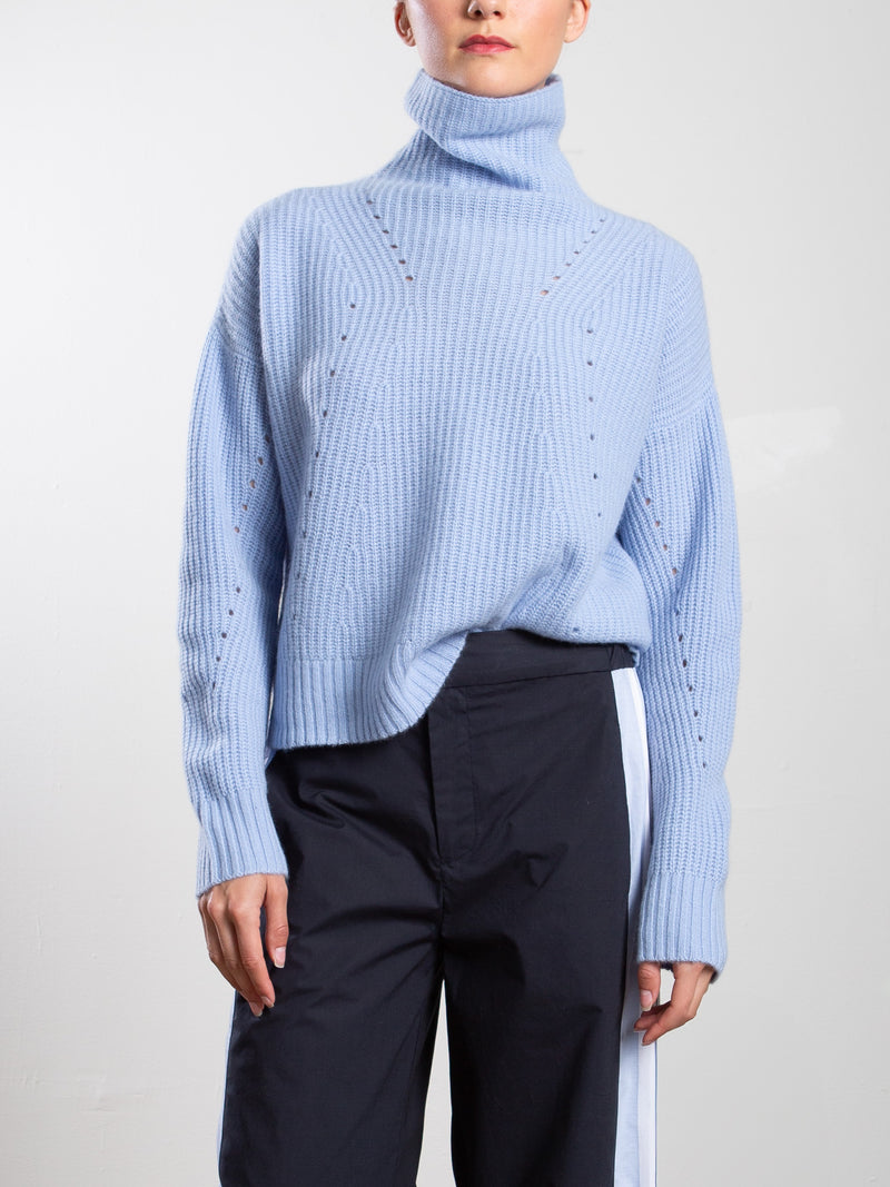 Nicole Turtleneck in Wool Cashmere - Arctic