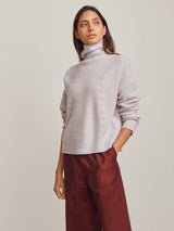 Nicole Turtleneck in Wool Cashmere - Cloud