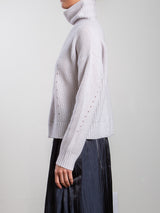 Nicole Turtleneck in Wool Cashmere - Cloud