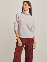 Nicole Turtleneck in Wool Cashmere - Cloud