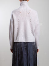 Nicole Turtleneck in Wool Cashmere - Cloud