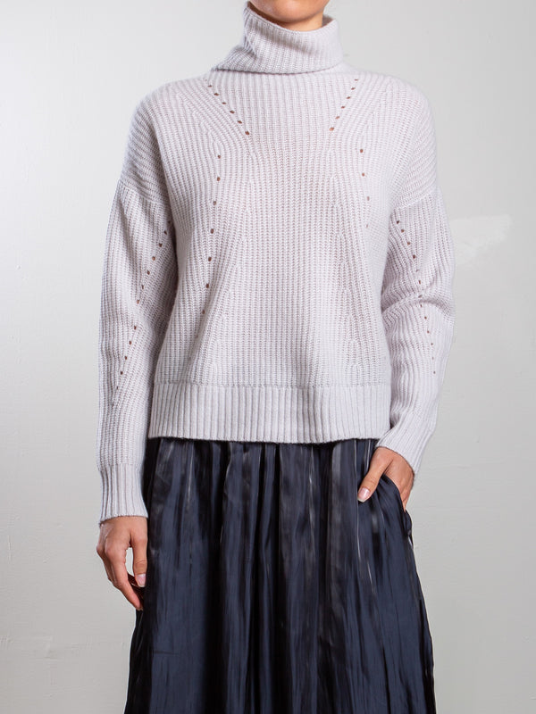 Nicole Turtleneck in Wool Cashmere - Cloud