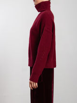 Nicole Turtleneck in Wool Cashmere - Oxblood