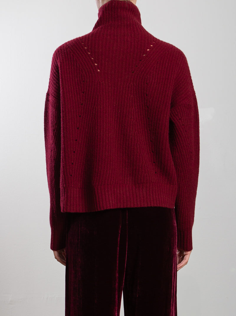 Nicole Turtleneck in Wool Cashmere - Oxblood