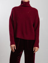 Nicole Turtleneck in Wool Cashmere - Oxblood