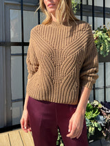 Ersa Crop Cotton Sweater - Praline