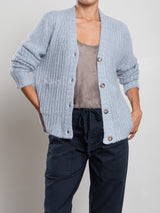 Louie Cardigan In Halo Knitwear - Aura
