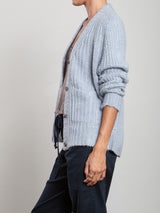 Louie Cardigan In Halo Knitwear - Aura