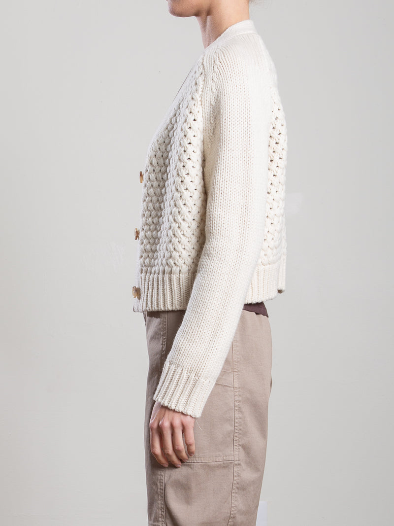 Jovie Cardigan in Wool Cashmere - Ivory