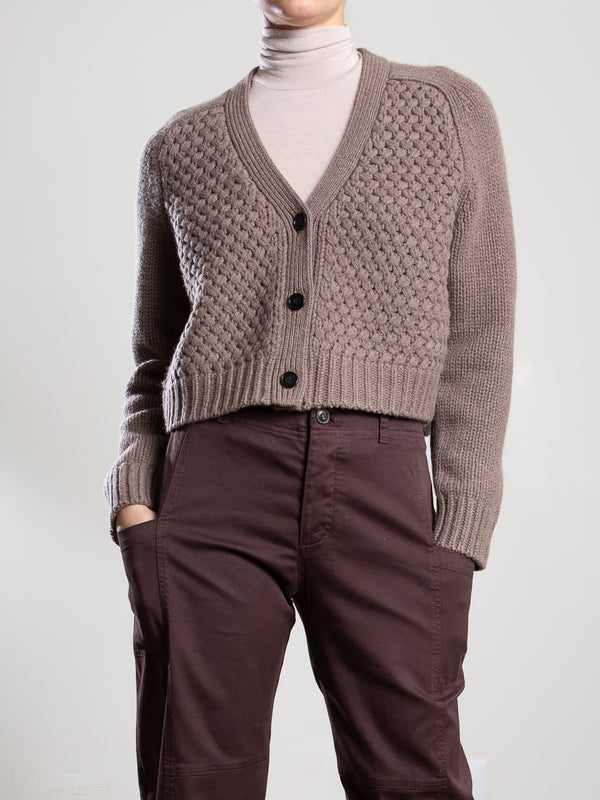 Jovie Cardigan in Wool Cashmere - Mink