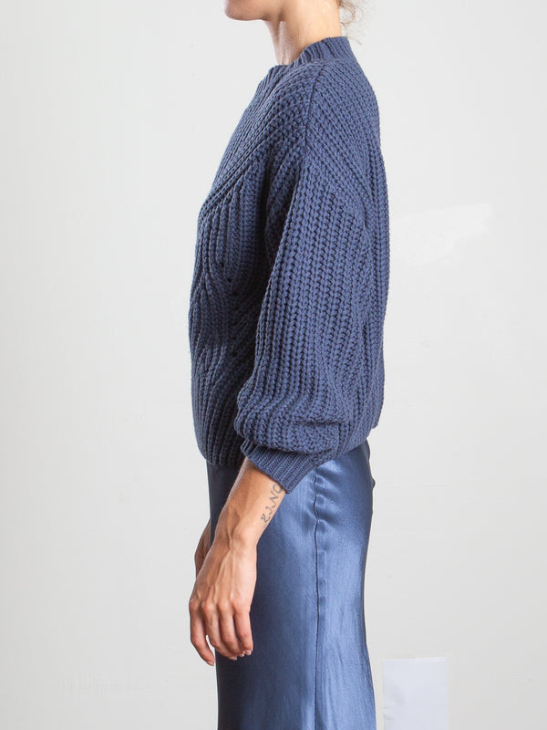 Ersa Crop Cotton Sweater - Newport