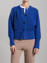 Raina Cardigan in Cotton Knitwear - Cobalt