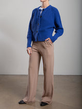 Raina Cardigan in Cotton Knitwear - Cobalt