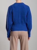 Raina Cardigan in Cotton Knitwear - Cobalt
