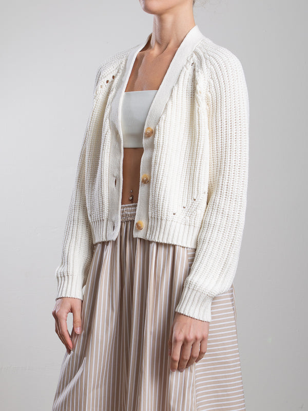 Molly Cotton Cardigan - Cream