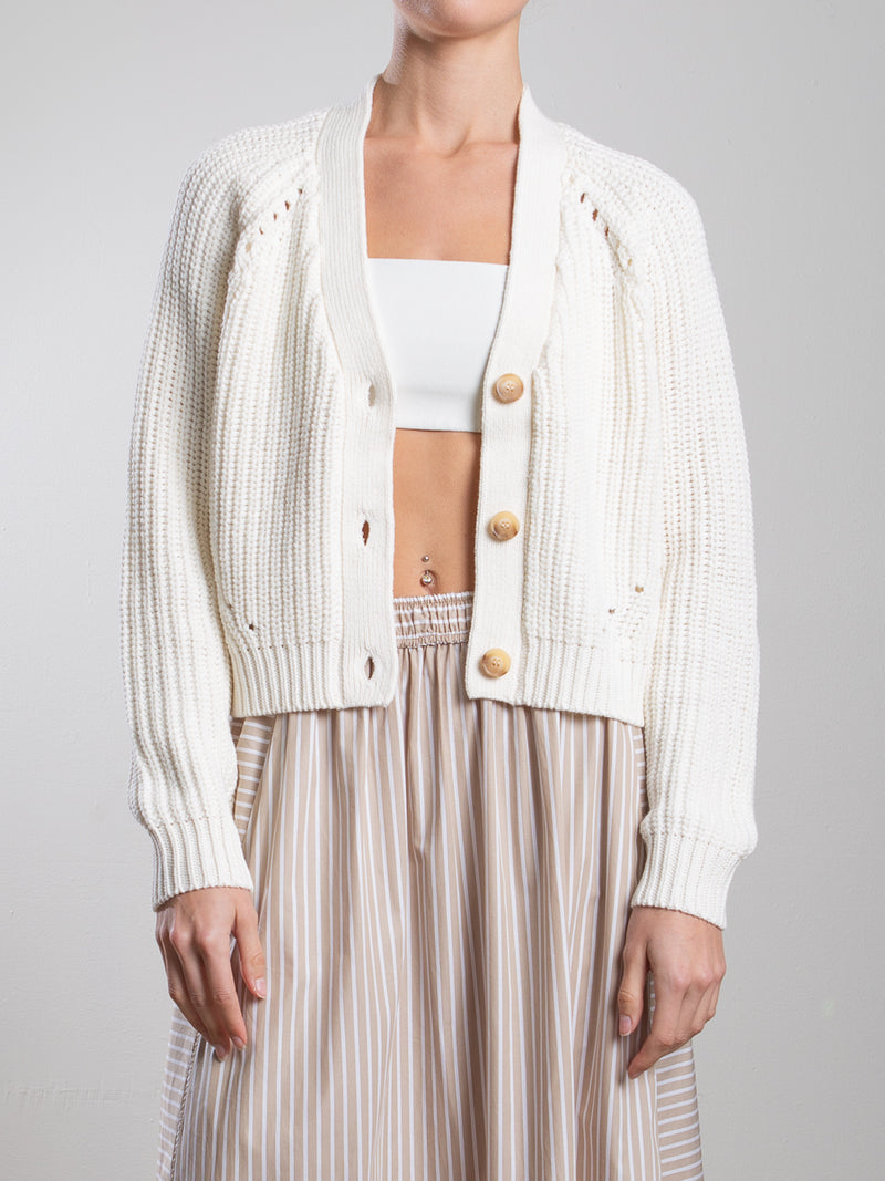 Molly Cotton Cardigan - Cream