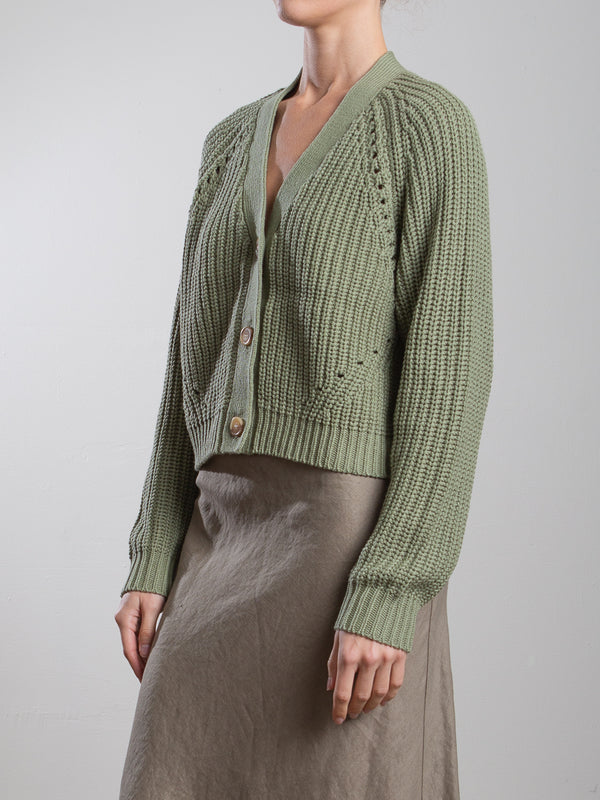 Molly Cotton Cardigan - Eucalyptus