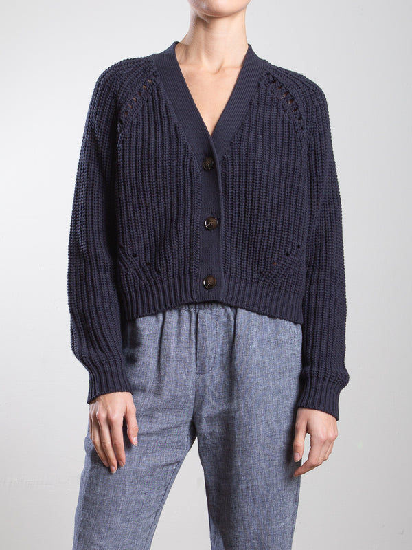 Molly Cotton Cardigan - Ink