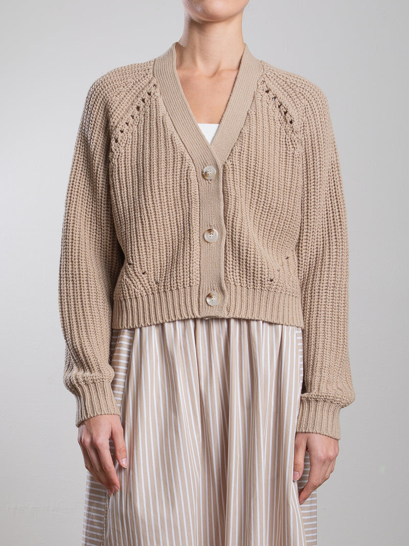 Molly Cotton Cardigan - Sand