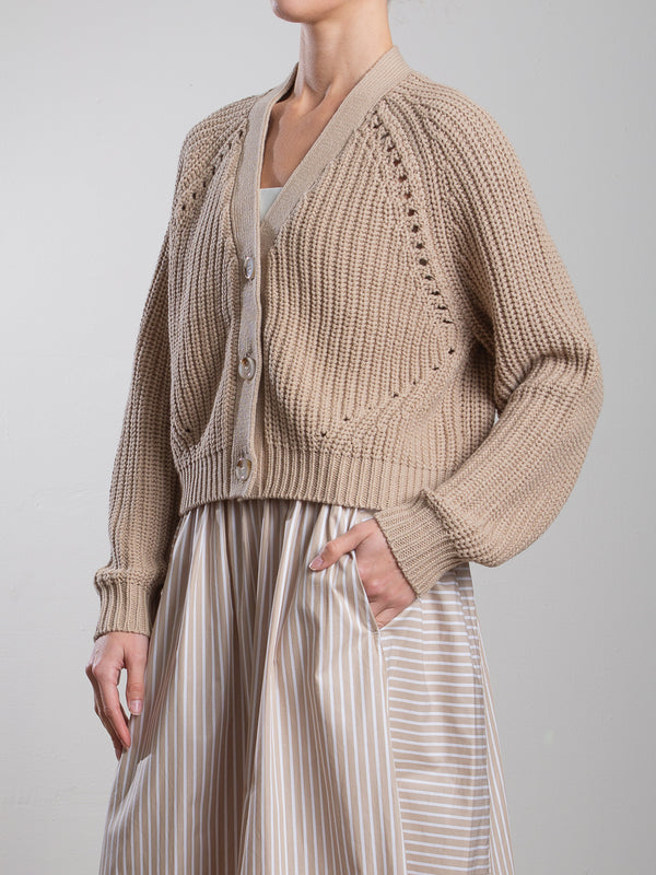 Molly Cotton Cardigan - Sand