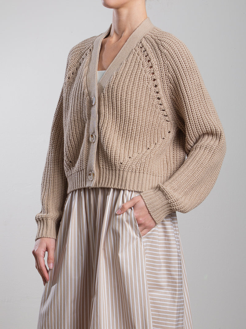 Molly Cotton Cardigan - Sand