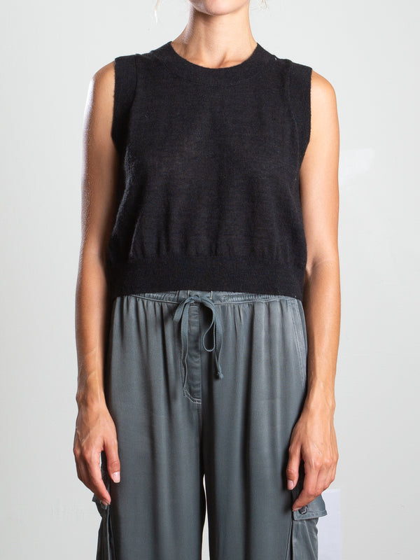 Rumi Crop in Dulce Knitwear - Black