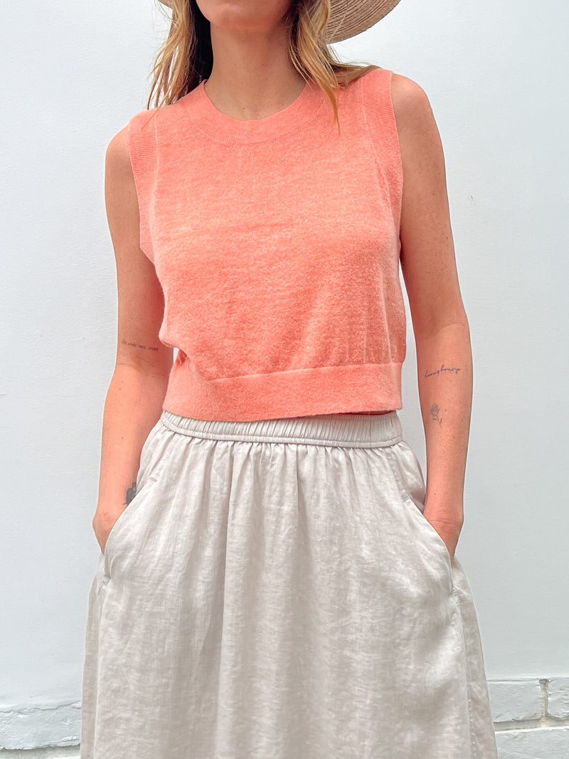 Rumi Crop in Dulce Knitwear - Peach