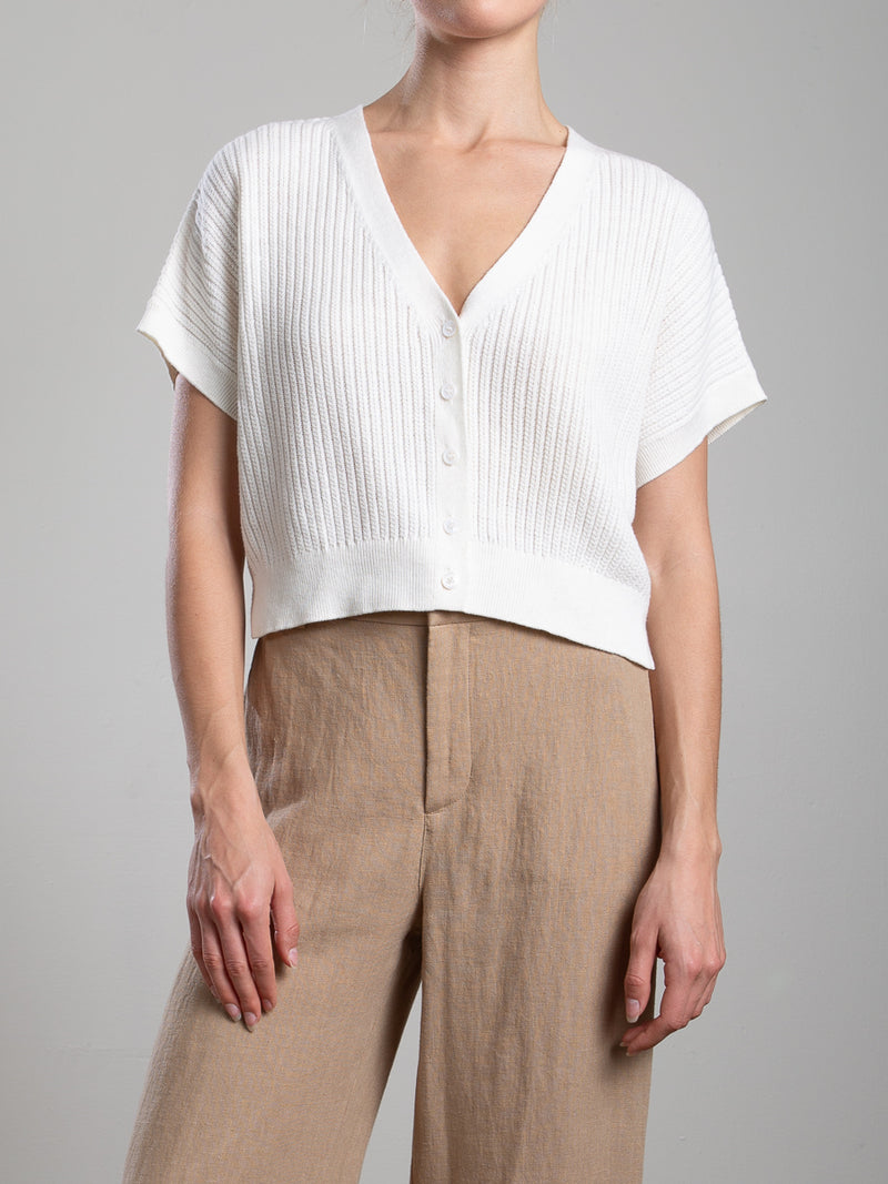 Claren Cotton Cardigan - Cream