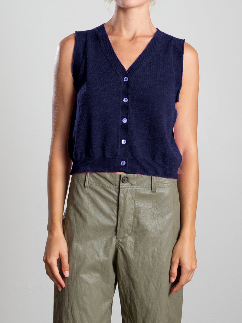 Tally Vest in Dulce Knitwear - Navy