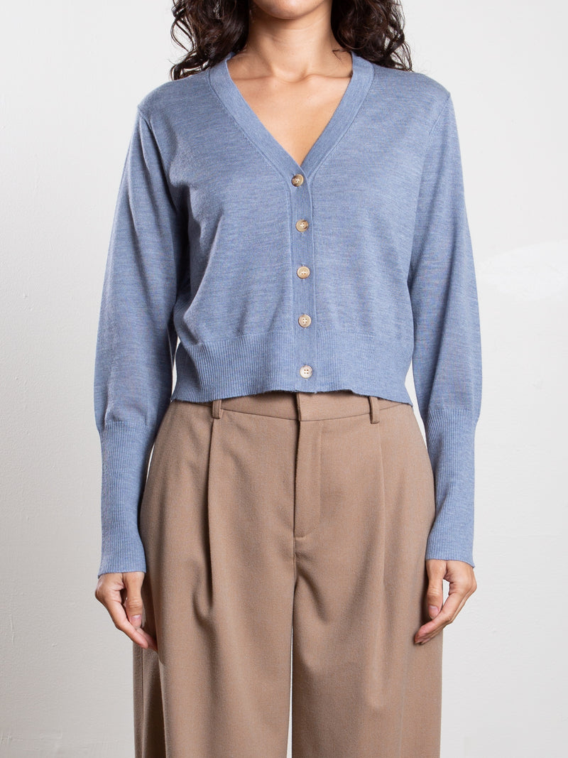 Remy Cardigan in Featherweight Cashmere - Denim