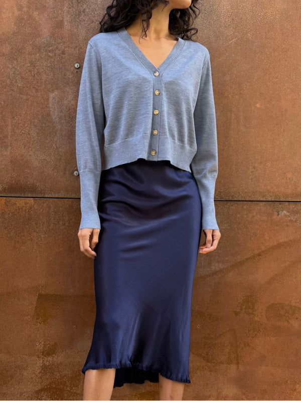 Remy Cardigan in Featherweight Cashmere - Denim