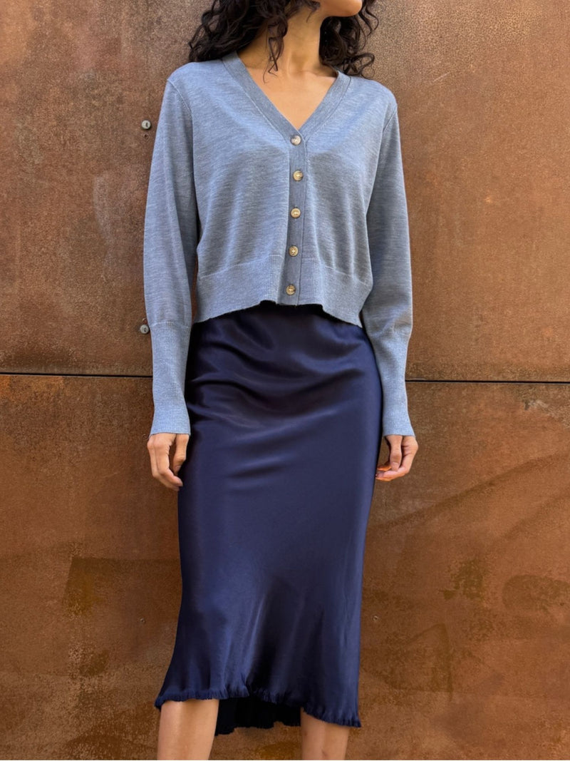 Remy Cardigan in Featherweight Cashmere - Denim